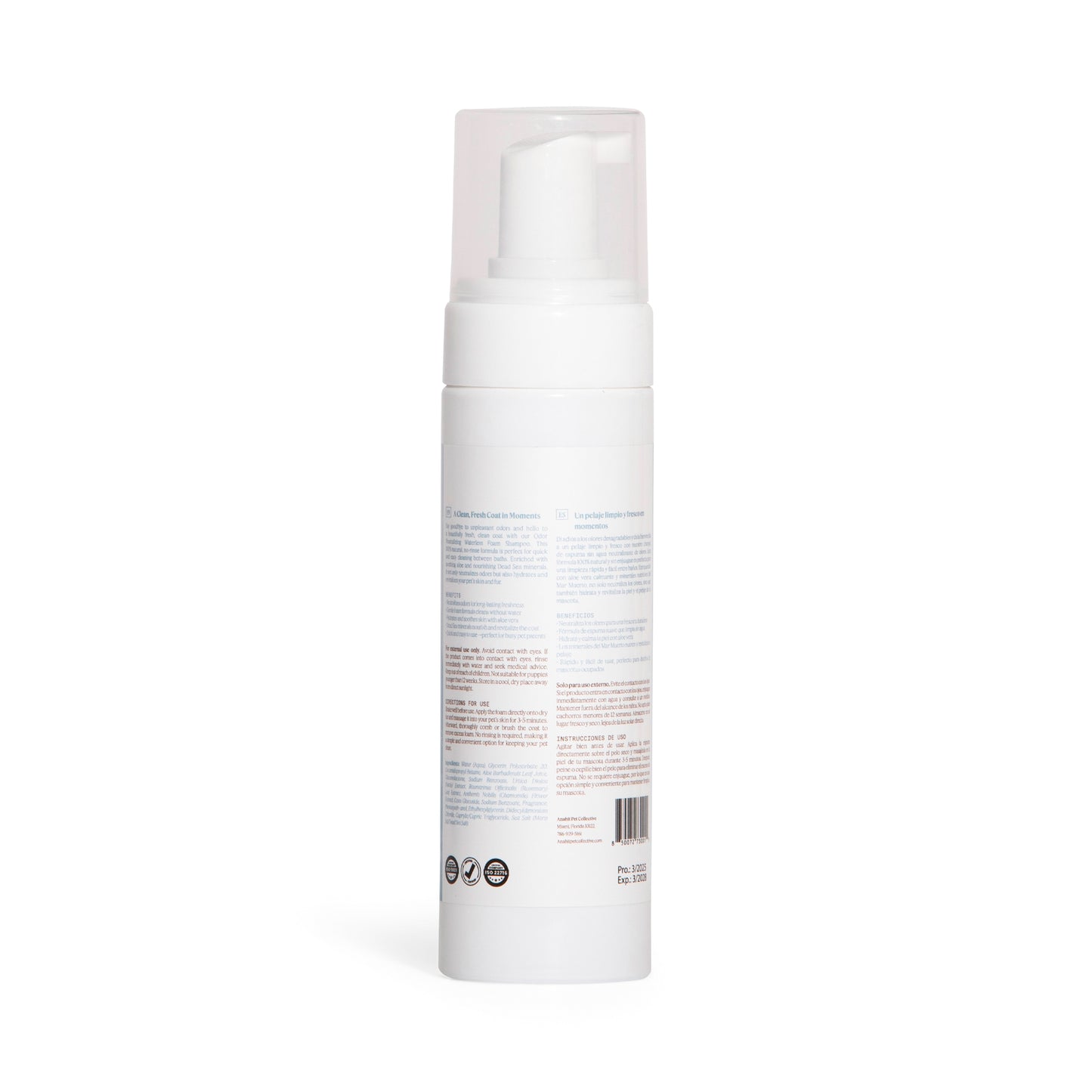 Odor Neutralizing Waterless Foam Shampoo