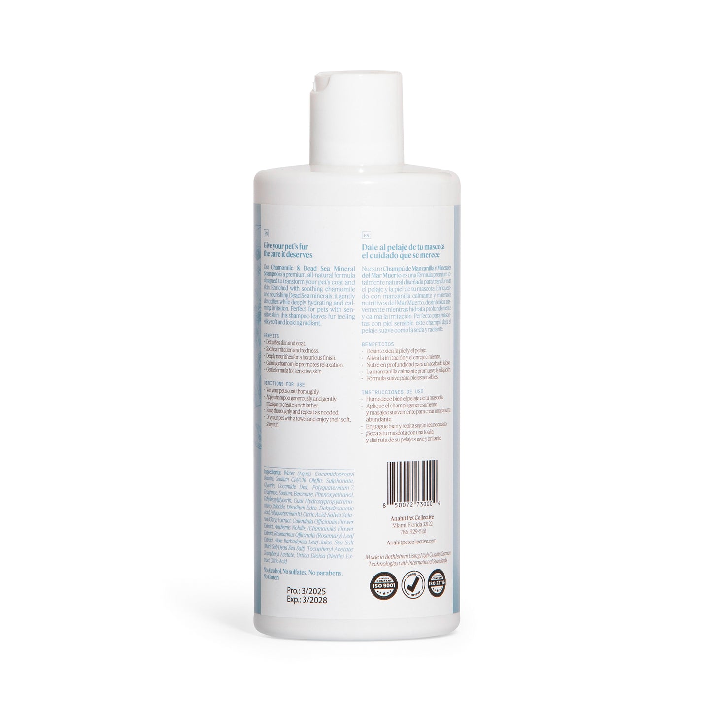 Chamomile & Dead Sea Mineral Shampoo For Dogs