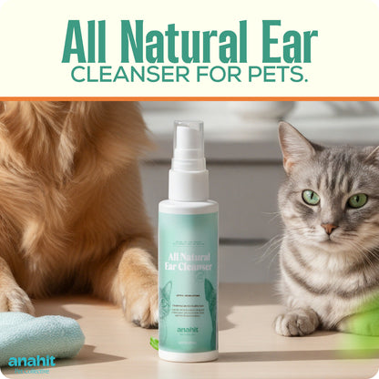 All Natural Dead Sea Mineral Ear Cleanser for Dogs & Cats | Gentle Pet Ear Cleaning Solution