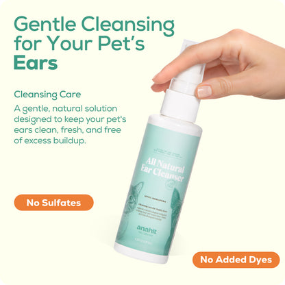 All Natural Dead Sea Mineral Ear Cleanser for Dogs & Cats | Gentle Pet Ear Cleaning Solution