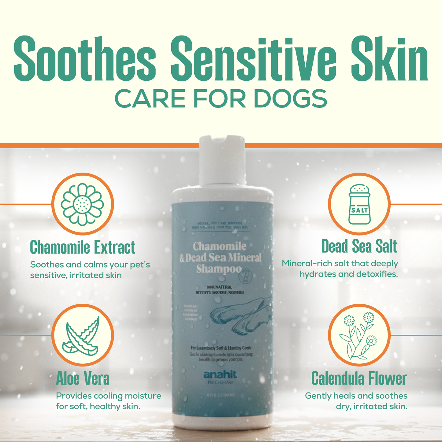 Chamomile & Dead Sea Mineral Shampoo For Dogs