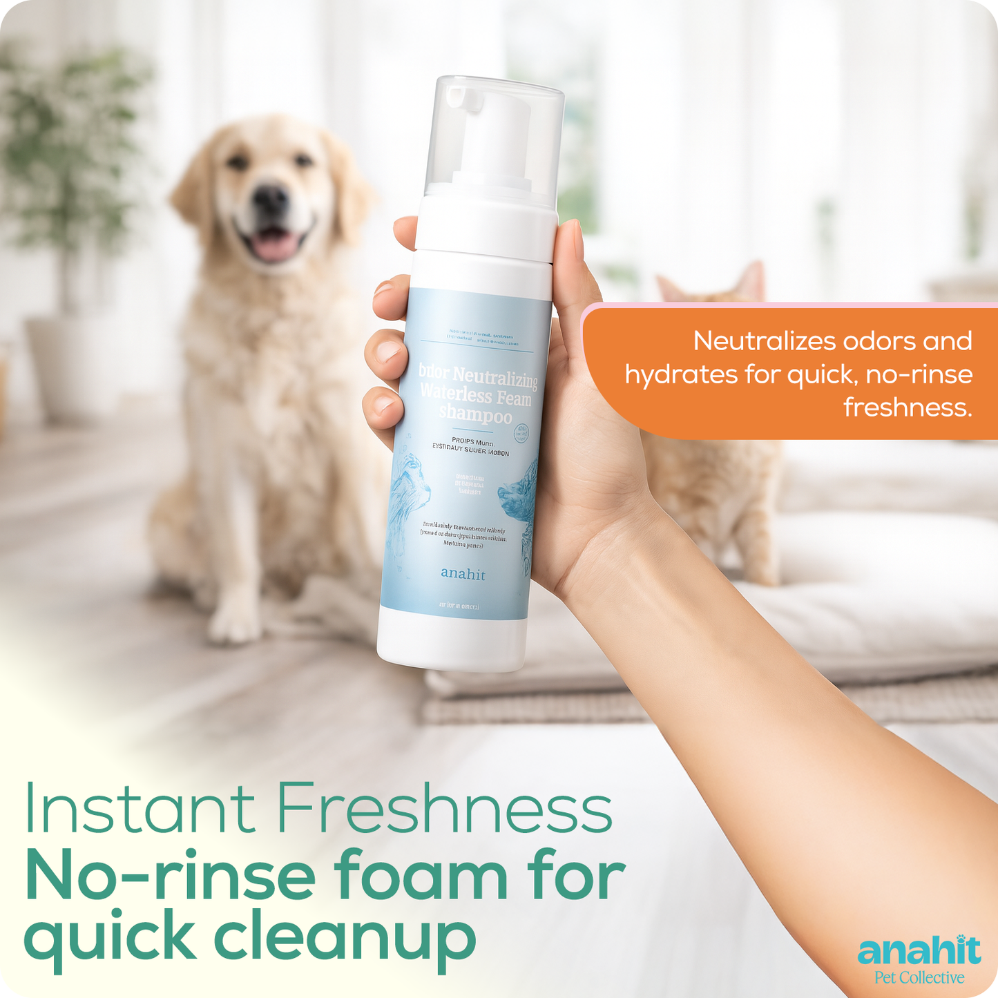 Odor Neutralizing Waterless Foam Shampoo
